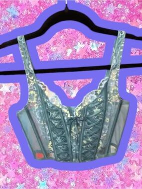Victoria’s Secret vsc corset lingerie cami crop tank top renaissance Y2K 90s